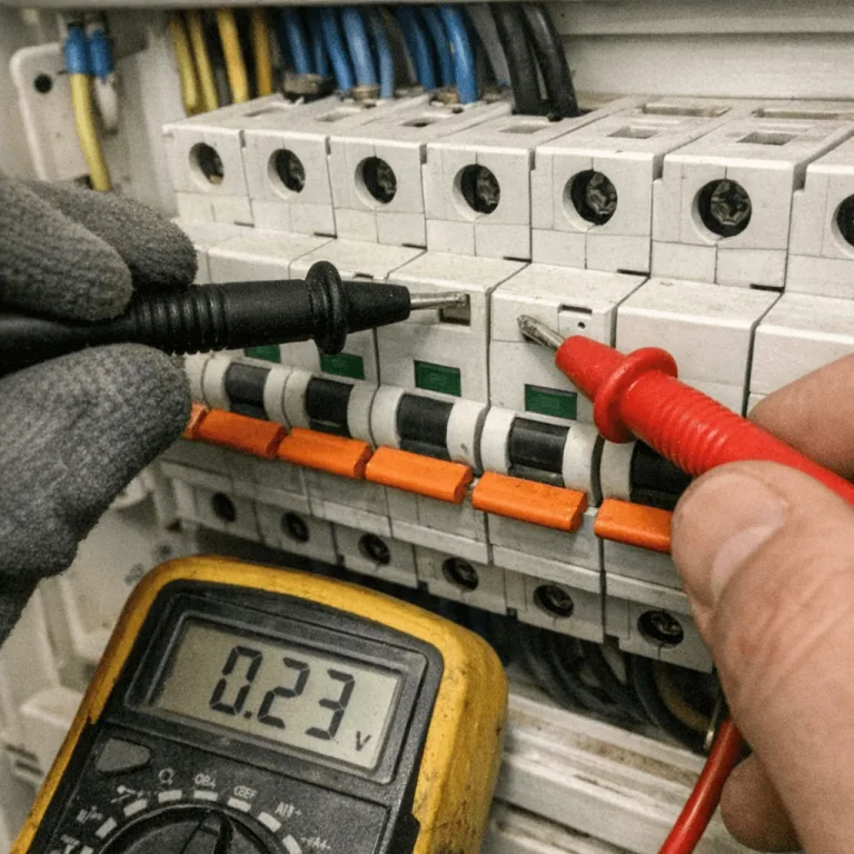 Prüfung des Sicherungskastens mit Multimeter
