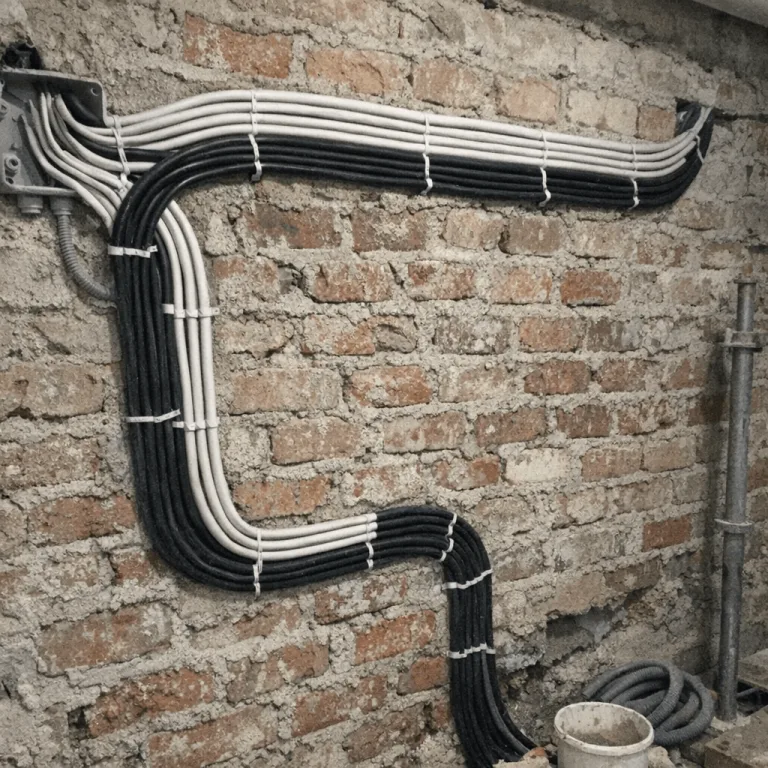 Neu verlegte Leitungen im sanierten Altbau